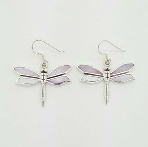 Dragonfly Pink Shell Earrings